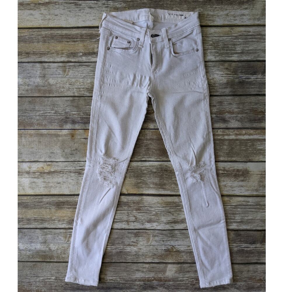 Rag & Bone White Capri Distressed Jeans sz 25